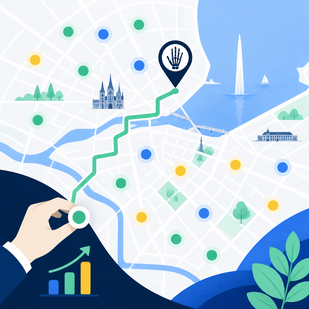 Illustration of a Geneva map with local ranking circles