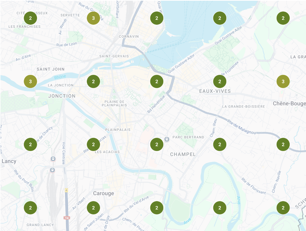Successful Geneva Google Maps ranking grid for a hand surgeon after 7 days